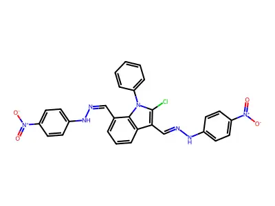 N-[[2-chloro-3-[[(4-nitrophenyl)hydrazinylidene]methyl]-1-phenylindol-7-yl]methylideneamino]-4-nitroaniline structure