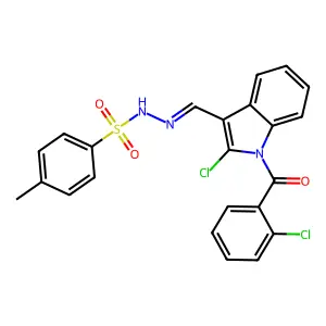 N-[[2-CHLORO-1-(2-CHLOROBENZOYL)INDOL-3-YL]METHYLIDENEAMINO]-4-METHYL-BENZENESULFONAMIDE structure