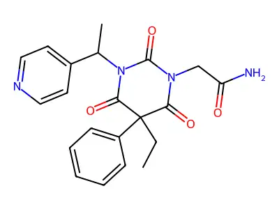 Dihydro-5-ethyl-3-methyl-5-phenyl-N-3-pyridinylmethyl-1-pyrimidineacetamide structure