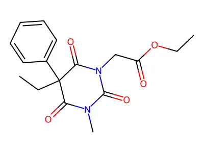 1-Methyl-carbetoxymethyl-phenobarbital structure