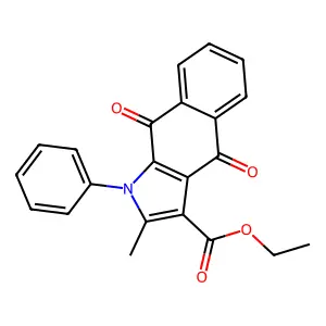 Ethyl 2-methyl-4,9-dioxo-1-phenylbenzo[f]indole-3-carboxylate structure