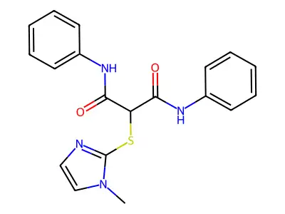 2-((1-methyl-1H-imidazol-2-yl)thio)-N1,N3-diphenylmalonamide structure