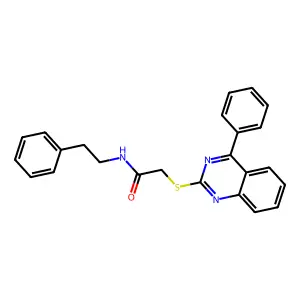 N-(2-phenylethyl)-2-[(4-phenylquinazolin-2-yl)sulfanyl]acetamide structure