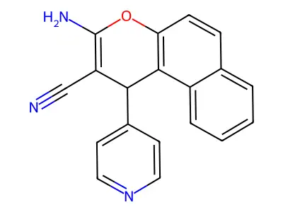 3-amino-1-(pyridin-4-yl)-1H-benzo[f]chromene-2-carbonitrile structure