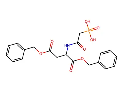 Dibenzyl N-(phosphonoacetyl)aspartate structure