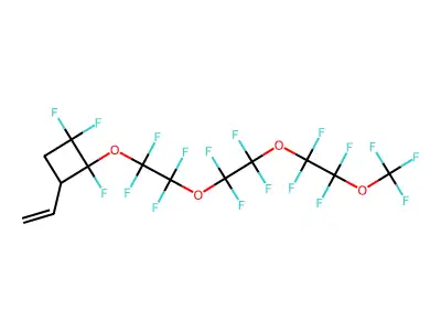 3-Ethenyl-1,1,2-trifluoro-2-(1,1,2,2-tetrafluoro-2-{1,1,2,2-tetrafluoro-2-[1,1,2,2-tetrafluoro-2-(trifluoromethoxy)ethoxy]ethoxy}ethoxy)cyclobutane structure