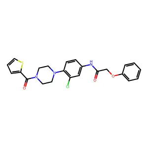 N-[3-chloro-4-[4-(thiophene-2-carbonyl)piperazin-1-yl]phenyl]-2-phenoxyacetamide structure