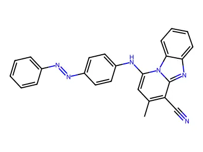 Pyrido[1,2-a]benzimidazole-4-carbonitrile, 3-methyl-1-[[4-(2-phenyldiazenyl)phenyl]amino]- structure
