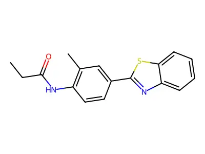 N-[4-(1,3-benzothiazol-2-yl)-2-methylphenyl]propanamide structure