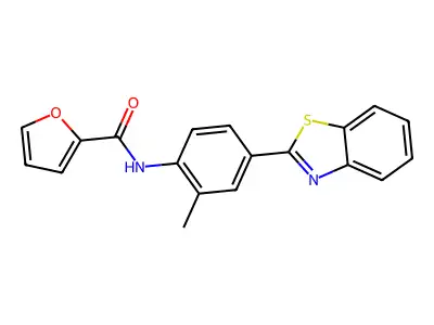 N-[4-(1,3-benzothiazol-2-yl)-2-methylphenyl]furan-2-carboxamide structure
