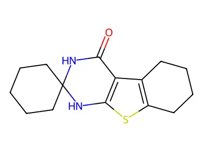 5,6,7,8-tetrahydro-1H-spiro[1-benzothieno[2,3-d]pyrimidine-2,1'-cyclohexan]-4(3H)-one structure