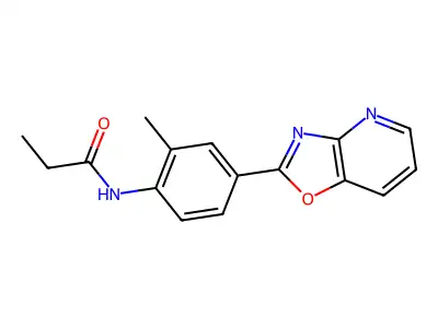 N-[2-methyl-4-([1,3]oxazolo[4,5-b]pyridin-2-yl)phenyl]propanamide structure