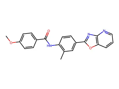 4-methoxy-N-[2-methyl-4-([1,3]oxazolo[4,5-b]pyridin-2-yl)phenyl]benzamide structure