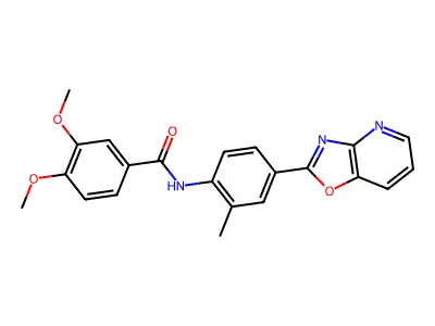 3,4-dimethoxy-N-[2-methyl-4-([1,3]oxazolo[4,5-b]pyridin-2-yl)phenyl]benzamide structure