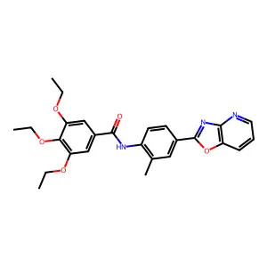 3,4,5-triethoxy-N-[2-methyl-4-([1,3]oxazolo[4,5-b]pyridin-2-yl)phenyl]benzamide structure