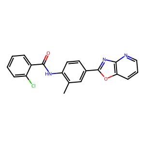 2-chloro-N-[2-methyl-4-([1,3]oxazolo[4,5-b]pyridin-2-yl)phenyl]benzamide structure