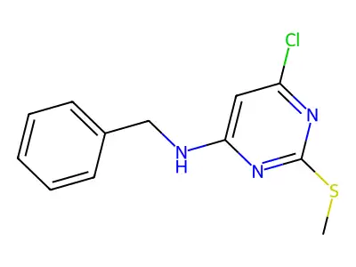 N-benzyl-6-chloro-2-(methylthio)pyrimidin-4-amine structure