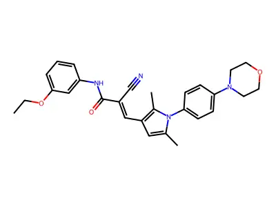 2-cyano-3-[2,5-dimethyl-1-(4-morpholin-4-ylphenyl)pyrrol-3-yl]-N-(3-ethoxyphenyl)prop-2-enamide structure