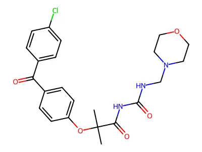 Urea, 1-(2-(p-(p-chlorobenzoyl)phenoxy)-2-methylpropionyl)-3-(morpholinomethyl)- structure