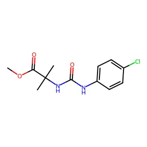Alanine, N-((p-chlorophenyl)carbamoyl)-2-methyl-, methyl ester structure