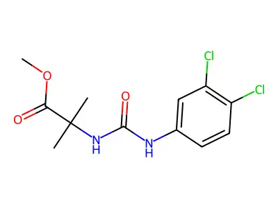 Alanine, N-((3,4-dichlorophenyl)carbamoyl)-2-methyl-, methyl ester structure