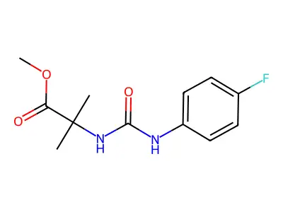 Alanine, N-((p-fluorophenyl)carbamoyl)-2-methyl-, methyl ester structure