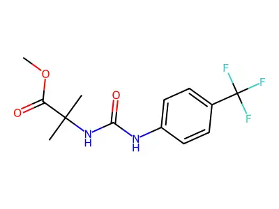 N-((alpha,alpha,alpha-Trifluoro-p-tolyl)carbamoyl)-2-methylalanine methyl ester structure