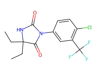 Hydantoin, 3-(4-chloro-alpha,alpha,alpha-trifluoro-m-tolyl)-5,5-diethyl- structure