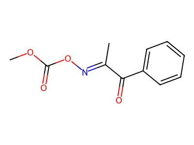 2-{[(Methoxycarbonyl)oxy]imino}-1-phenylpropan-1-one structure