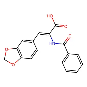 3-(1,3-Benzodioxol-5-yl)-2-(benzoylamino)-2-propenoic acid structure