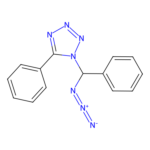 1-[Azido(phenyl)methyl]-5-phenyltetrazole structure