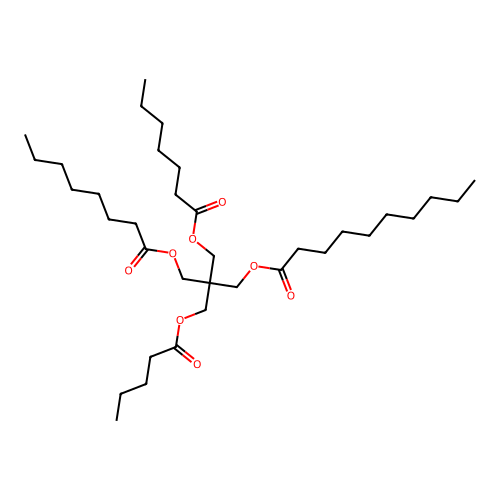 Decanoic acid mixed esters with heptanoic acid isovaleric acid nonanoic acid octanoic acid pentaerythritol and valeric acid structure
