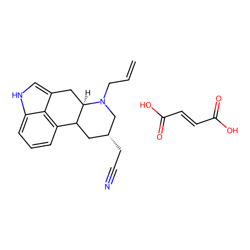 (8-beta)-6-(2-Propenyl)ergoline-8-acetonitrile (Z)-2-butenedioate (1:1) structure