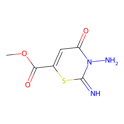 Methyl 3-amino-2-imino-4-oxo-1,3-thiazine-6-carboxylate structure