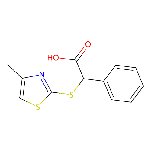 [(4-Methyl-1,3-thiazol-2-yl)sulfanyl](phenyl)acetic acid structure