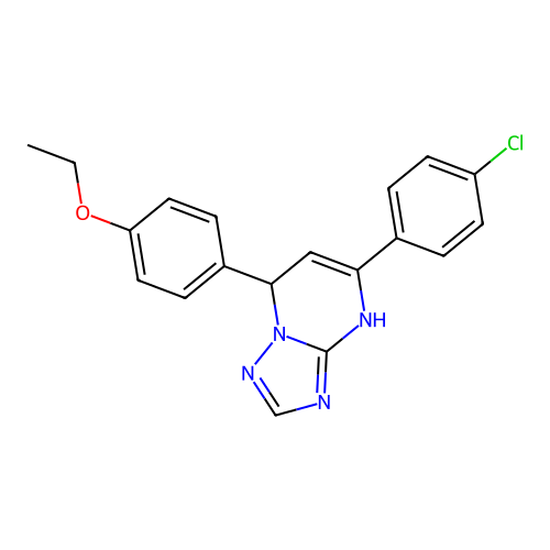 5-(4-chlorophenyl)-7-(4-ethoxyphenyl)-4,7-dihydro-[1,2,4]triazolo[1,5-a]pyrimidine structure
