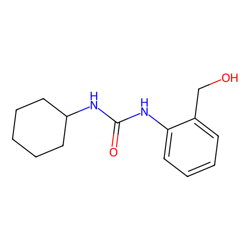 1-Cyclohexyl-3-(2-hydroxymethyl-phenyl)-urea structure