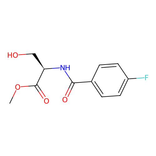 methyl (2R)-2-[(4-fluorobenzoyl)amino]-3-hydroxypropanoate structure