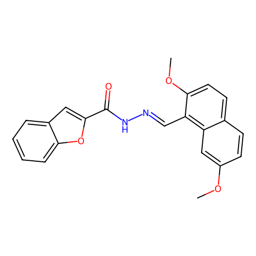 N'-[(E)-(2,7-dimethoxynaphthalen-1-yl)methylidene]-1-benzofuran-2-carbohydrazide structure