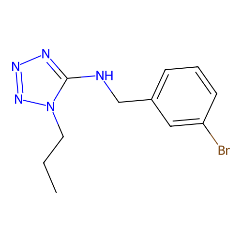 N-[(3-bromophenyl)methyl]-1-propyltetrazol-5-amine structure