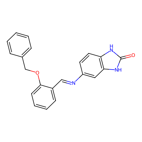 (E)-5-((2-(benzyloxy)benzylidene)amino)-1H-benzo[d]imidazol-2(3H)-one structure