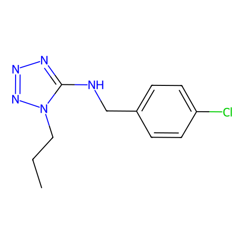 N-(4-chlorobenzyl)-1-propyl-1H-tetrazol-5-amine structure