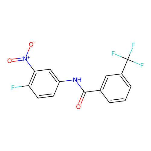 N-(4-fluoro-3-nitrophenyl)-3-(trifluoromethyl)benzamide structure