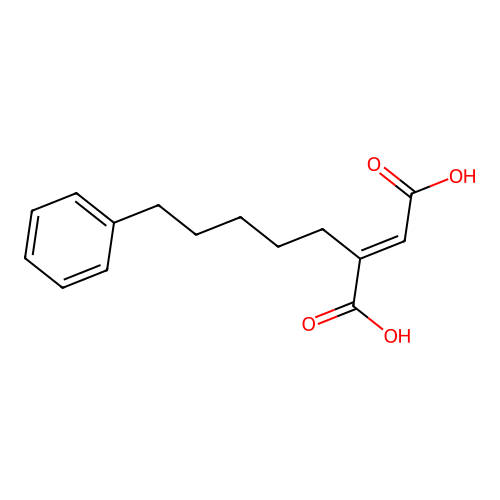 2-(5'-Phenylpentyl)fumaric acid structure