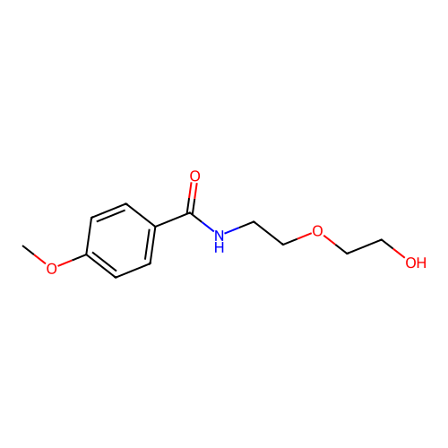 N-[2-(2-hydroxyethoxy)ethyl](4-methoxyphenyl)carboxamide structure
