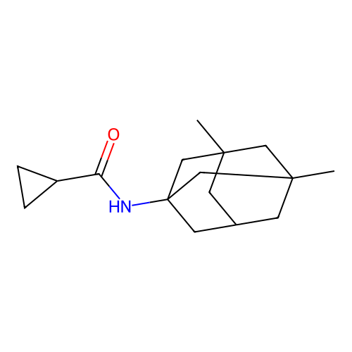 N-(3,5-dimethyladamantanyl)cyclopropylcarboxamide structure