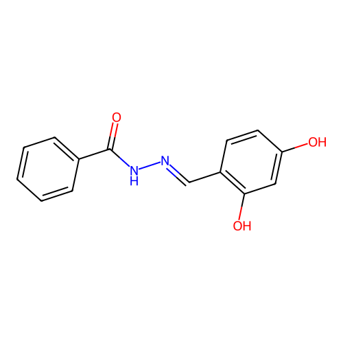 N-[(2,4-dihydroxyphenyl)methylideneamino]benzamide structure