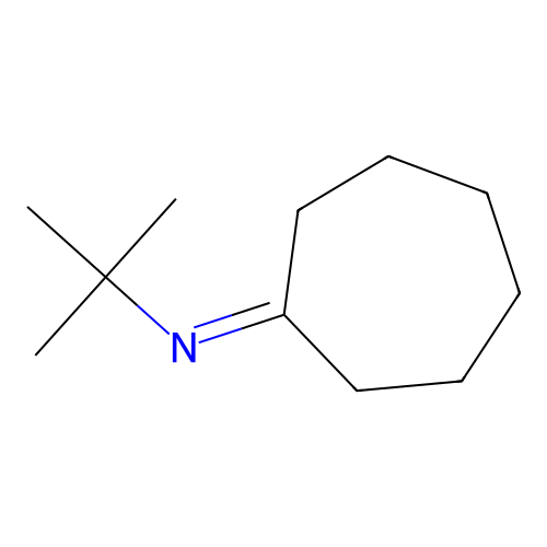 N-cycloheptylidene-2-methyl-2-propanamine structure