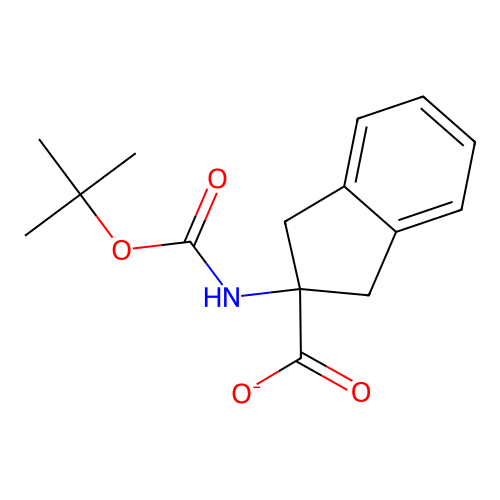 2-{[tert-Butoxy(hydroxy)methylidene]amino}-2,3-dihydro-1H-indene-2-carboxylate structure