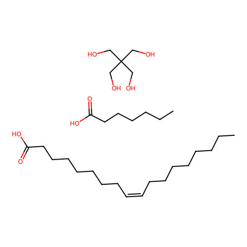 9-Octadecenoic acid (9Z)-, mixed esters with heptanoic acid and pentaerythritol structure